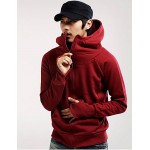 Men's Long Sleeve Hoodie & Sweatshirt,Cotton / Polyester Solid