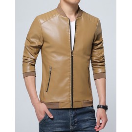 Autumn and winter 2016 new male Korean men's Leather Slim leather jacket trend of men's casual leather coat