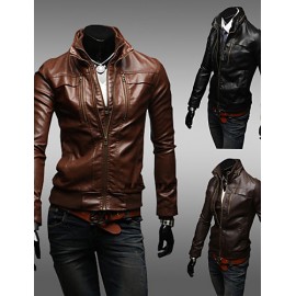 Men Faux Leather Top , Belt Not Included