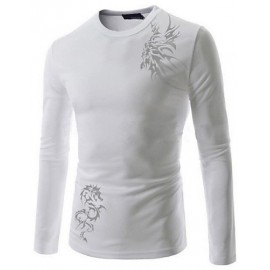 Men's Longfeng tattoo printing breathable leisure long-sleeved fleece