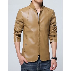 In the spring of 2016 new Korean men short Pu youth slim leather collar jacket Motorcycle Leather Men