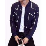 Men's Fashion Irregular Shaped Printing Slim Fit Casual Sport Cardigan Sweatshirt; Casual/Plus Size/Sport