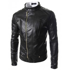 2015 Men Leather Coat Of Cultivate One's Morality