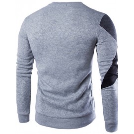 Men's Fashion Slim Stitching Pullover Sweatshirt,Cotton / Polyester Patchwork