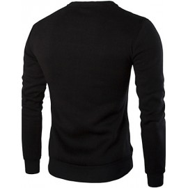 Men's Fashion Slim Zipper Decoration Sweatshirt,Cotton / Polyester Patchwork