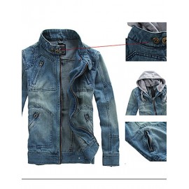 Man Fashion Detachable Denim Jacket Men Sportswear Outdoors Casual Jackets Jeans Jacket Men Plus Size SOUH7