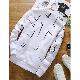 Men's Fashion Irregular Shaped Printing Slim Fit Casual Sport Cardigan Sweatshirt; Casual/Plus Size/Sport