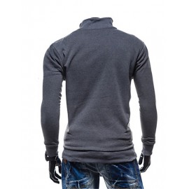 Men's Going out / Casual/Daily / Sports Simple / Street chic / Active Regular Hoodies,Solid Blue / Black / Brown / Gray Hooded Long Sleeve