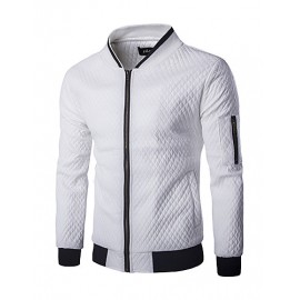 Men's Long Sleeve Casual Jacket,Cotton Solid Black