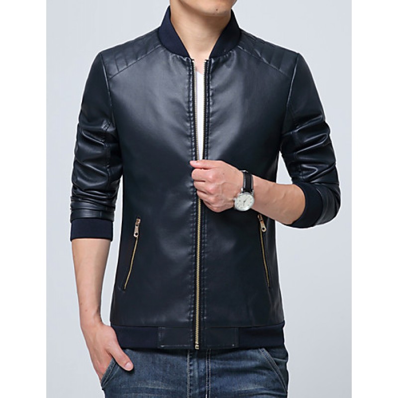 Autumn and winter 2016 new male Korean men's Leather Slim leather jacket trend of men's casual leather coat