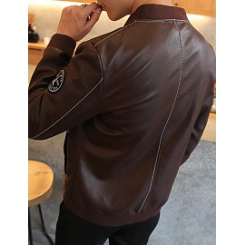 The new autumn and winter men's Casual Jacket Mens Leather Jackets 2016 male Korean tide slim motorcycle leather