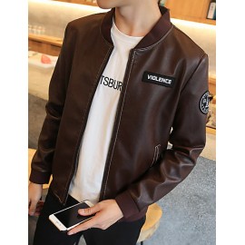 The new autumn and winter men's Casual Jacket Mens Leather Jackets 2016 male Korean tide slim motorcycle leather