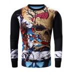 Men's Print Casual / Sport SweatshirtCotton Long Sleeve Black