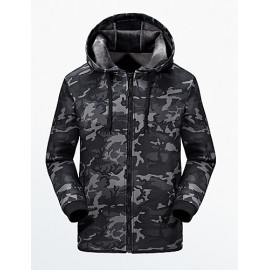 Men's Casual/Daily / Sports Active / Cute Hoodie Jacket,Solid / Print V Neck Fleece Lining Micro-elastic Cotton Long Sleeve Fall / Winter  