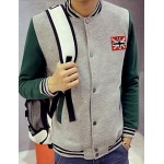 Men's Sports Active / Simple Hoodie Jacket,Color Block Stand Fleece Lining Micro-elastic Cotton Long Sleeve Winter  