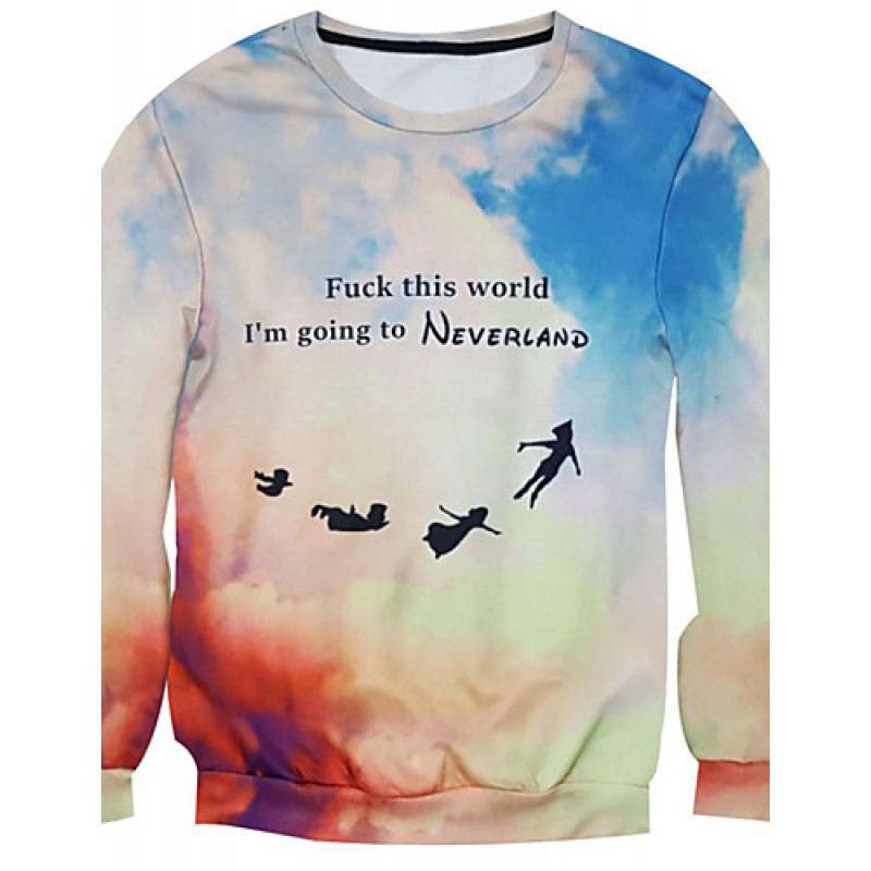 New Fashion Men Letter Printed Pullover Long Sleeve 3d Sweatshirt