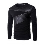 Men's Patchwork Casual / Sport Hoodie & Sweatshirt,Cotton Long Sleeve Black / Gray