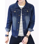 Men's Fashion Classical Solid Slim Fit Casual Long Sleeve Denim Jacket,Cotton/Print/Casual/Plus Size