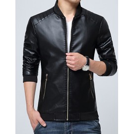 Autumn and winter 2016 new male Korean men's Leather Slim leather jacket trend of men's casual leather coat