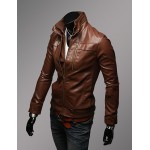 Men Faux Leather Top , Belt Not Included