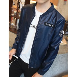 The new autumn and winter men's Casual Jacket Mens Leather Jackets 2016 male Korean tide slim motorcycle leather